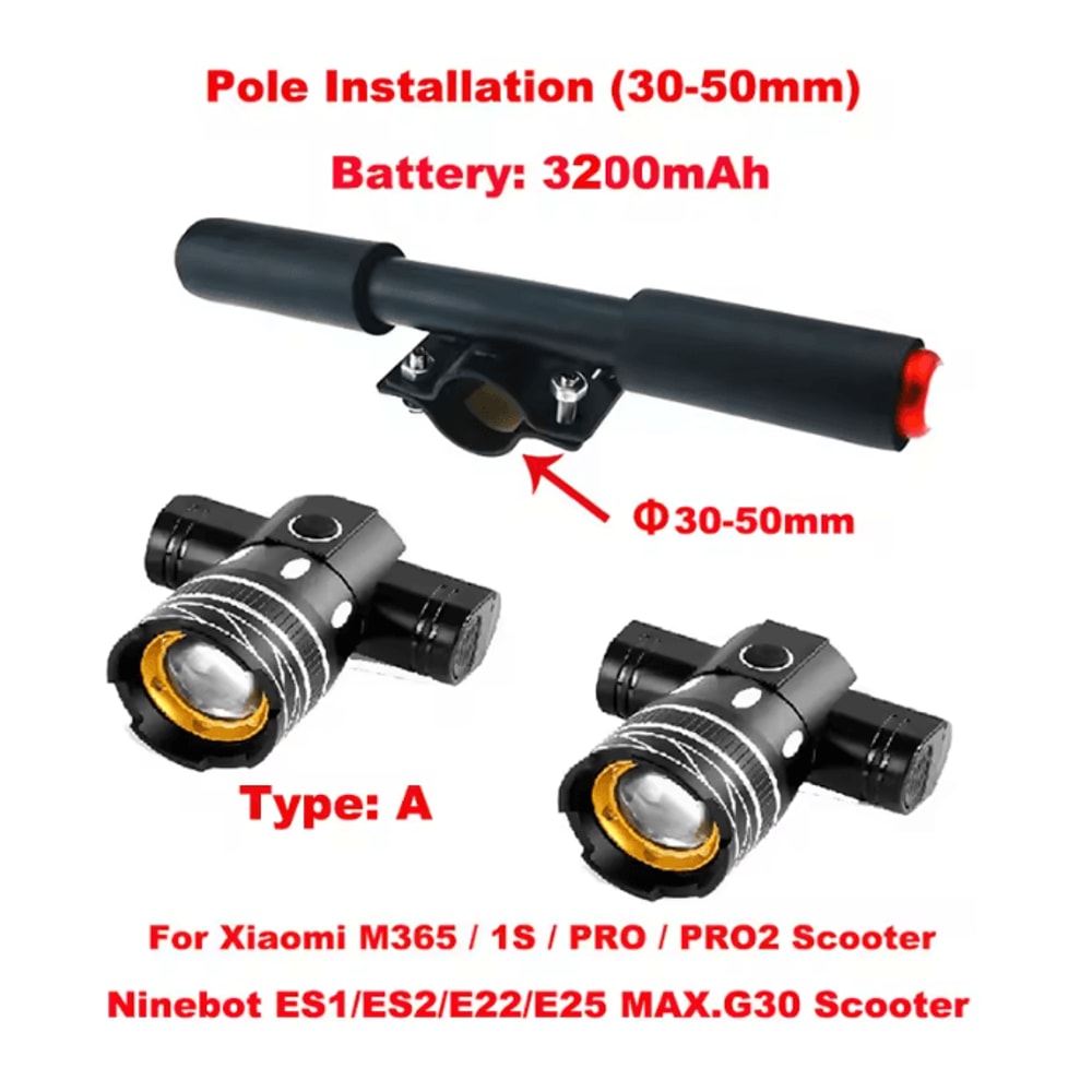 LED USB Rechargeable Scooter Headlight 6