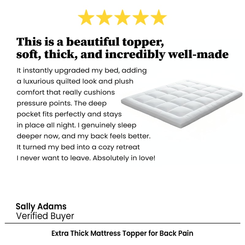 Extra Thick Mattress Topper For Back Pain Quilted Pillow Top Mattress Cover With Deep Pocket Fit 7