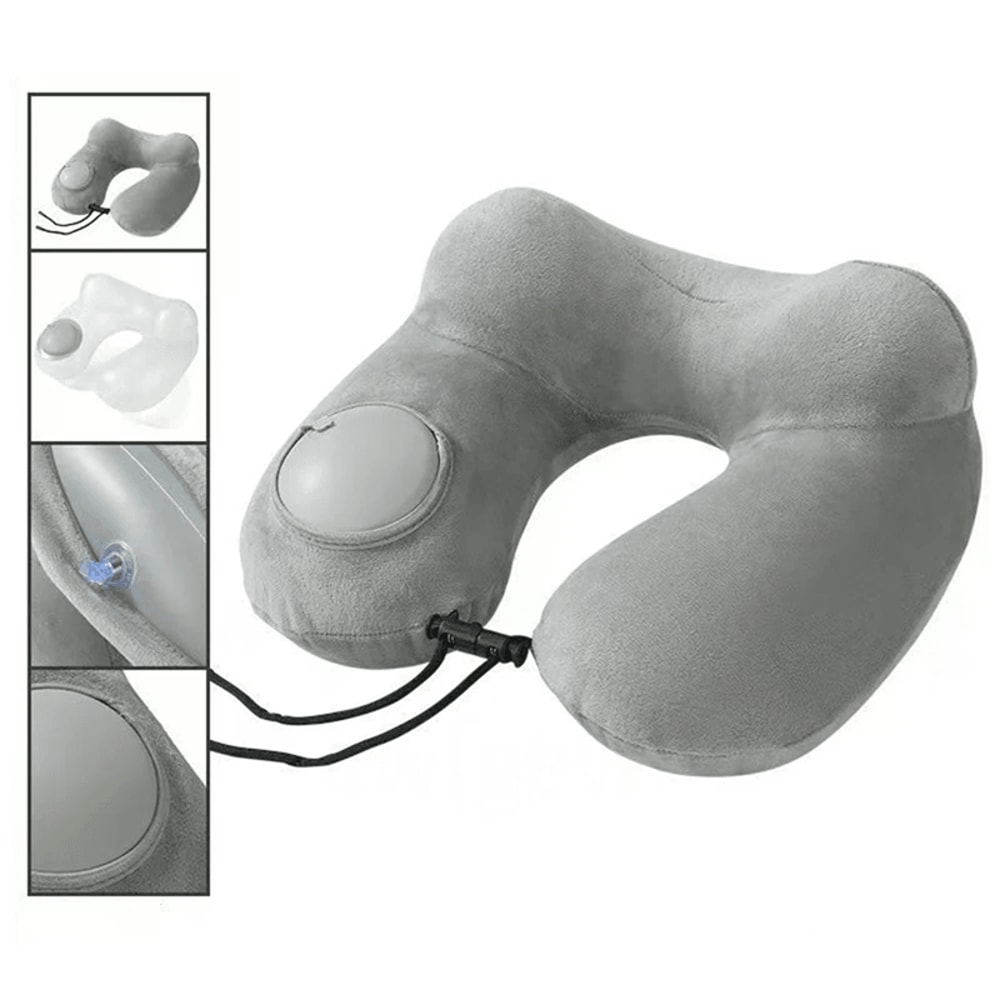 Press And Inflate Portable Neck Pillow For Travel And Outdoor Comfort 0