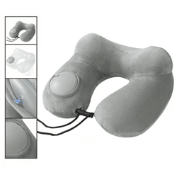 press and inflate portable neck pillow for travel and outdoor comfort
