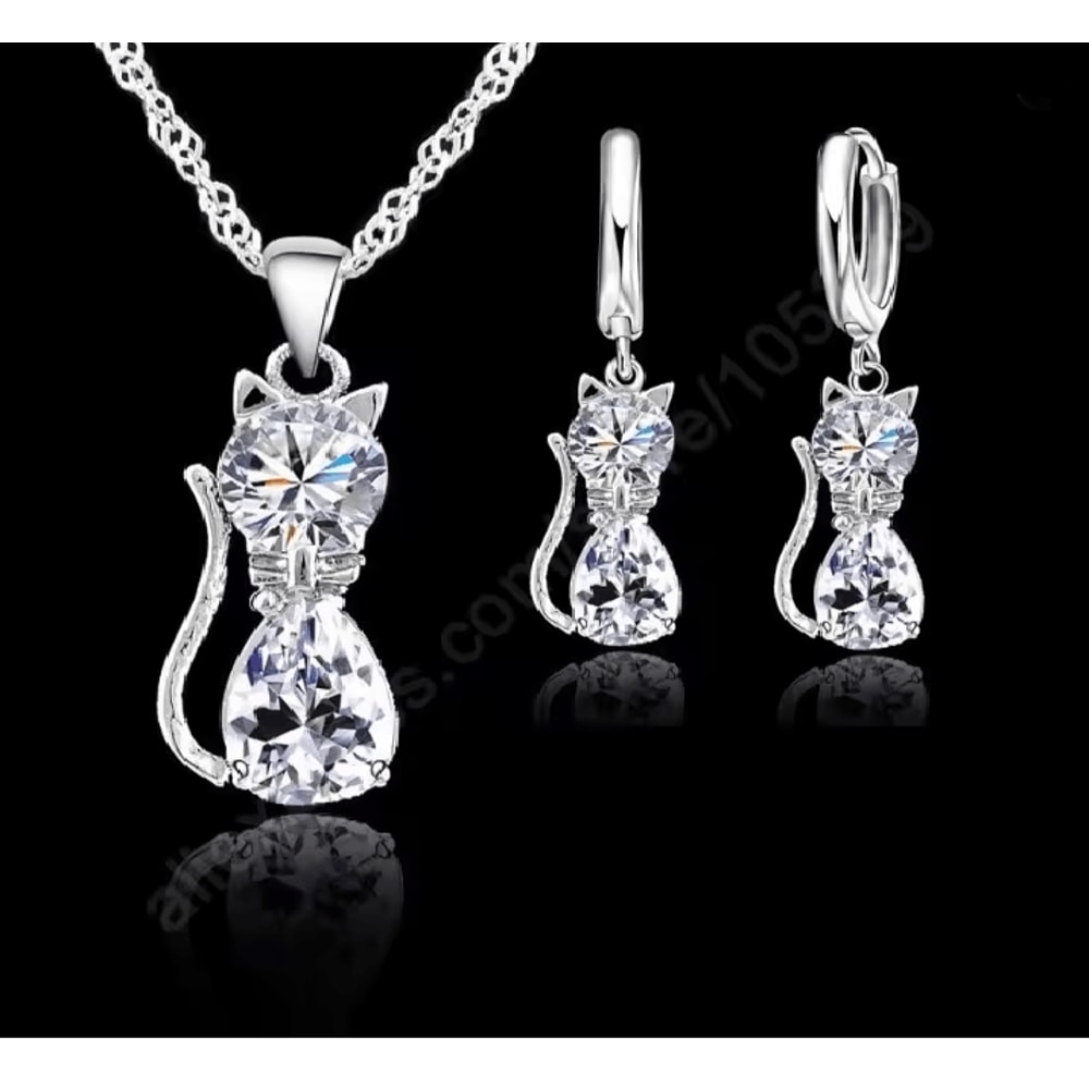 LunaSpark Cat Charm Jewelry Set 4