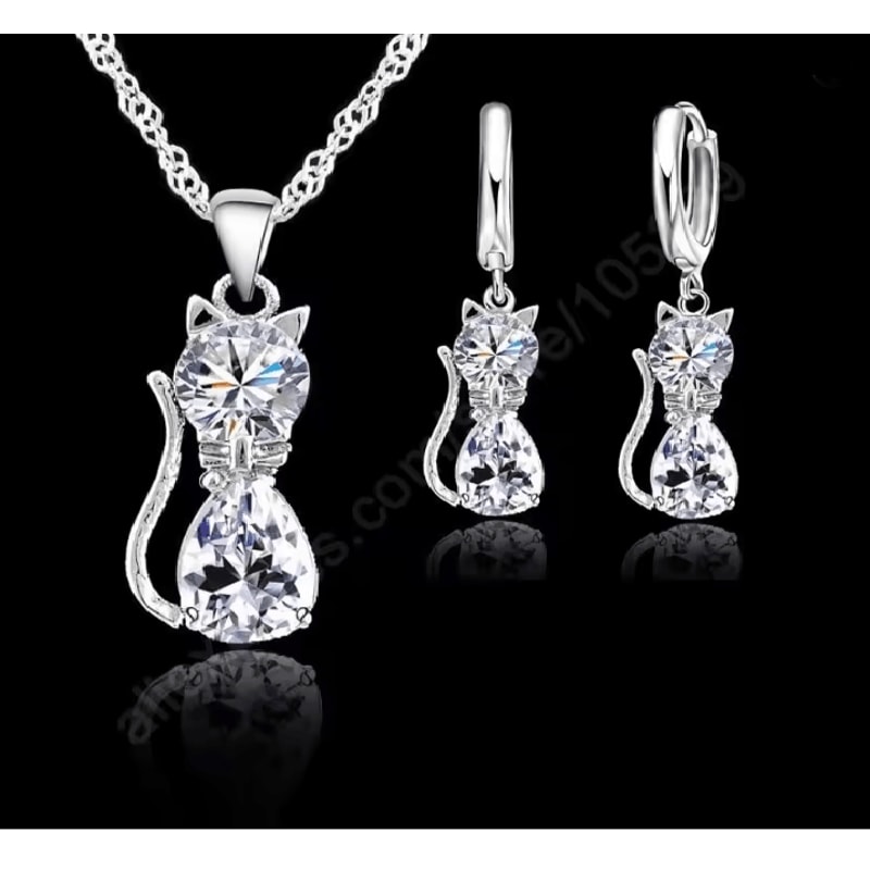 LunaSpark Cat Charm Jewelry Set 4