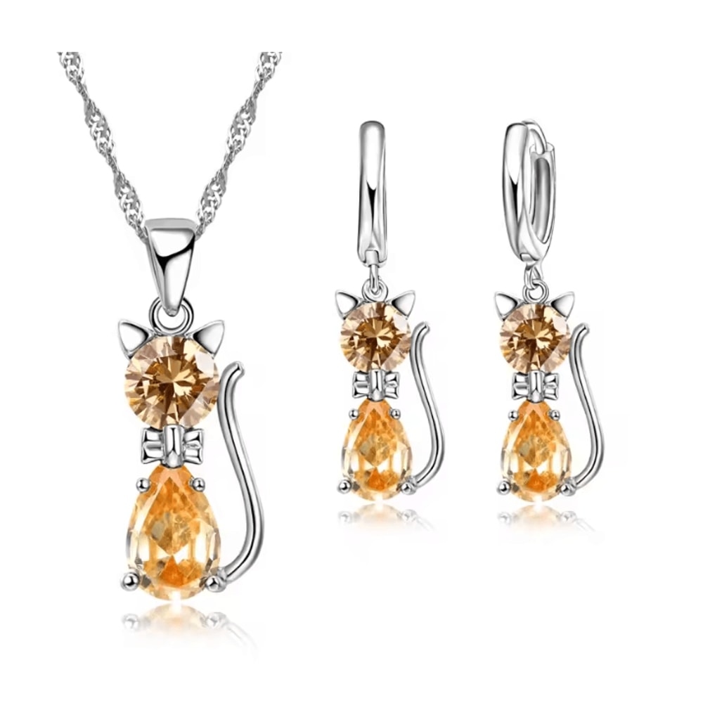 LunaSpark Cat Charm Jewelry Set 5