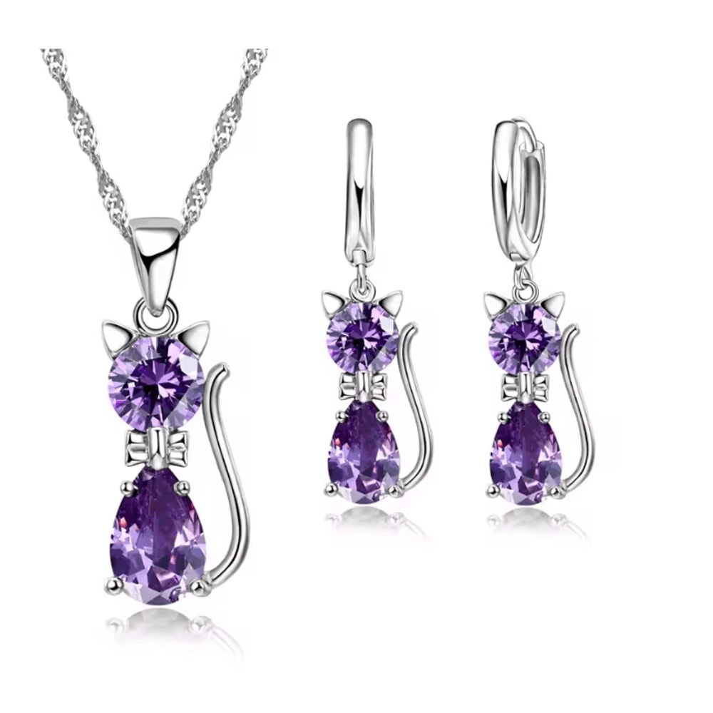 LunaSpark Cat Charm Jewelry Set 6