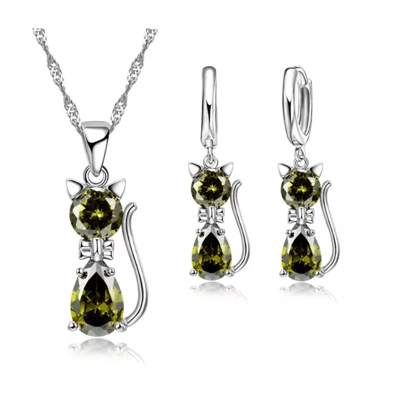 LunaSpark Cat Charm Jewelry Set 7