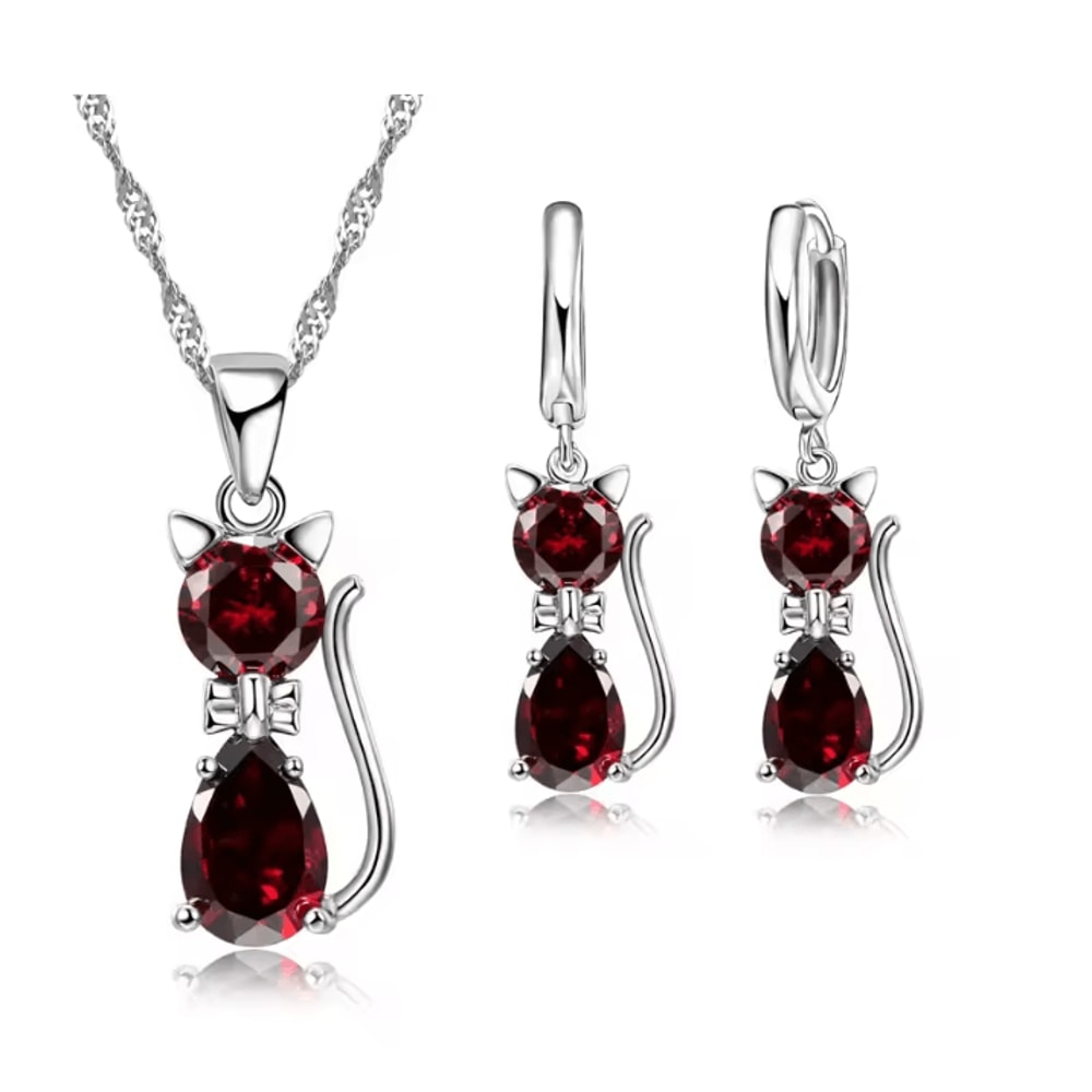 LunaSpark Cat Charm Jewelry Set 1