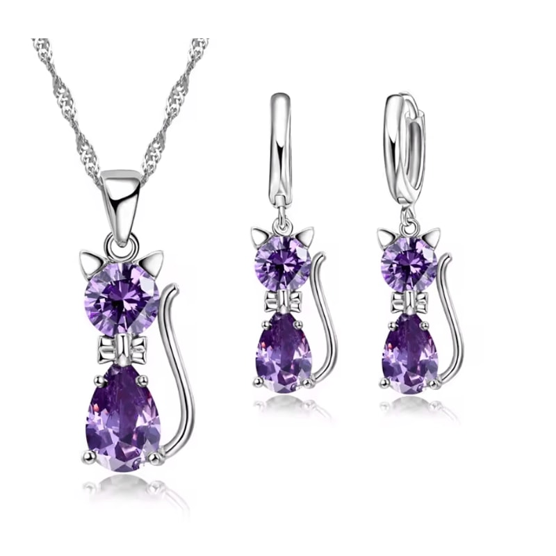 LunaSpark Cat Charm Jewelry Set 10