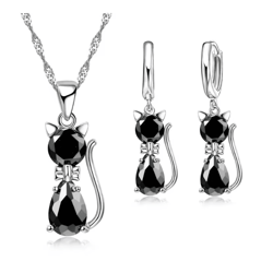 lunaspark cat charm jewelry set