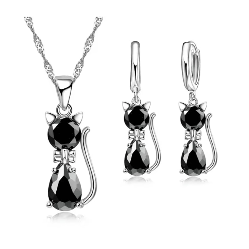 LunaSpark Cat Charm Jewelry Set 0