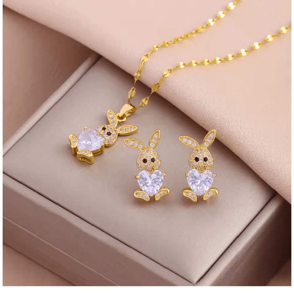 BunnyGleam Stainless Steel Jewelry Set 4