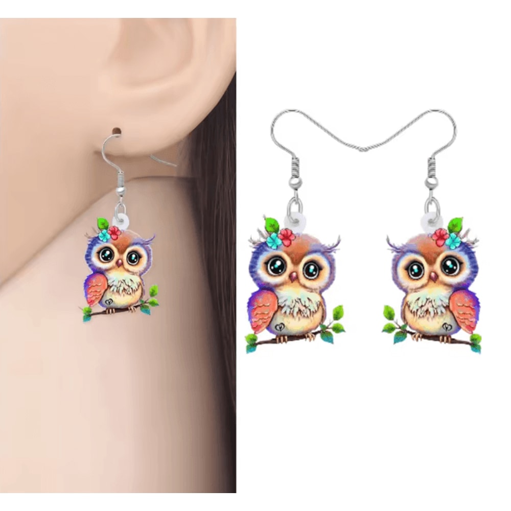 OwlCharm Big Eyes Dangle Earrings 0