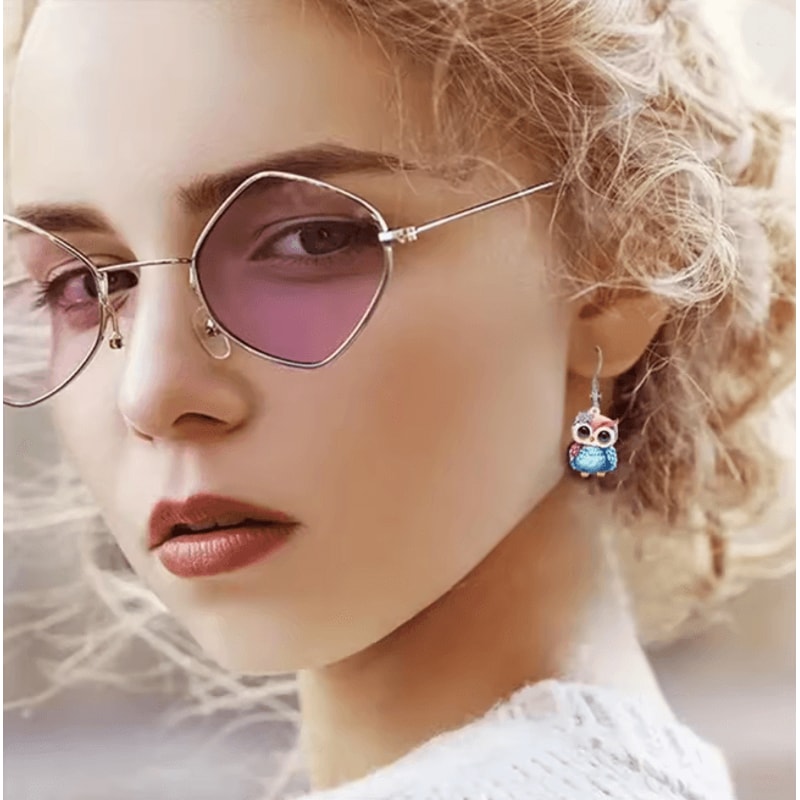 OwlCharm Big Eyes Dangle Earrings 1