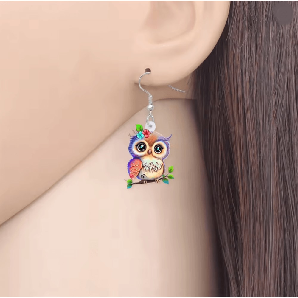 OwlCharm Big Eyes Dangle Earrings 2
