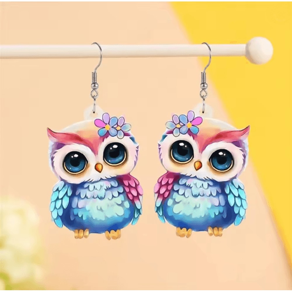 OwlCharm Big Eyes Dangle Earrings 3