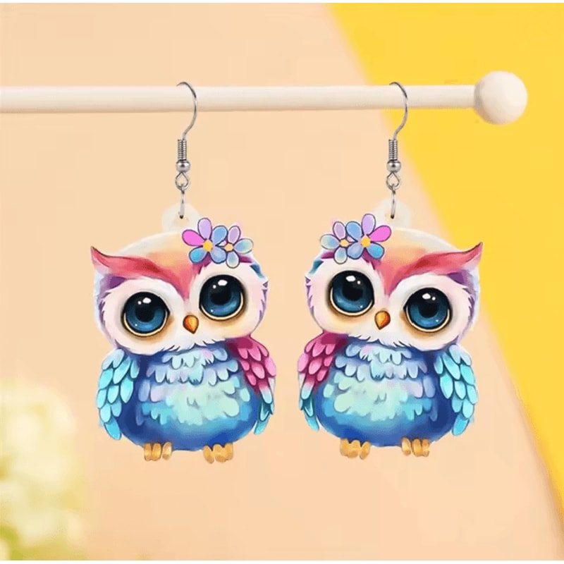 OwlCharm Big Eyes Dangle Earrings 3