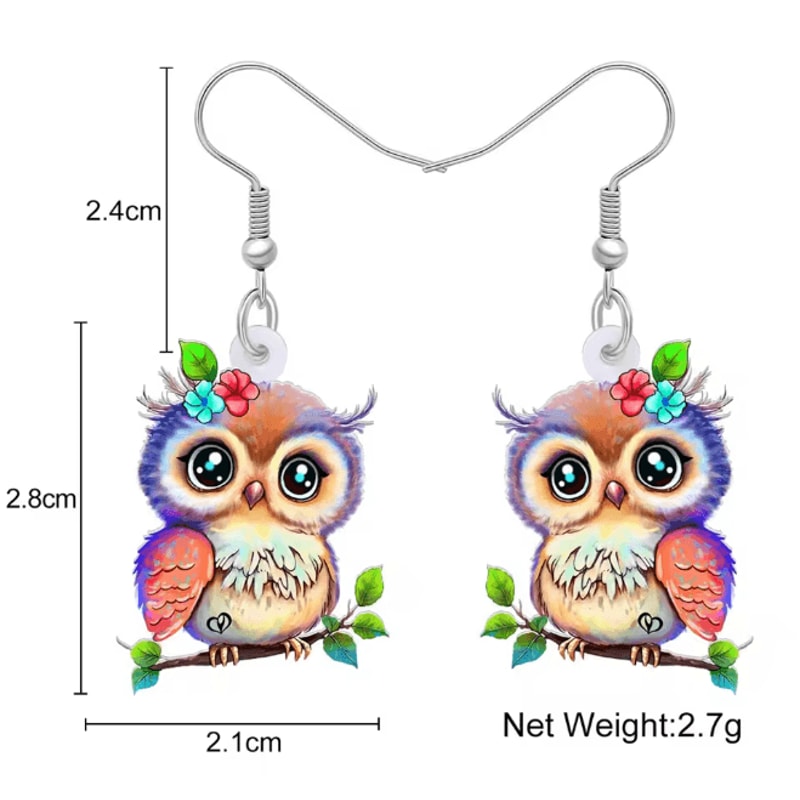 OwlCharm Big Eyes Dangle Earrings 4