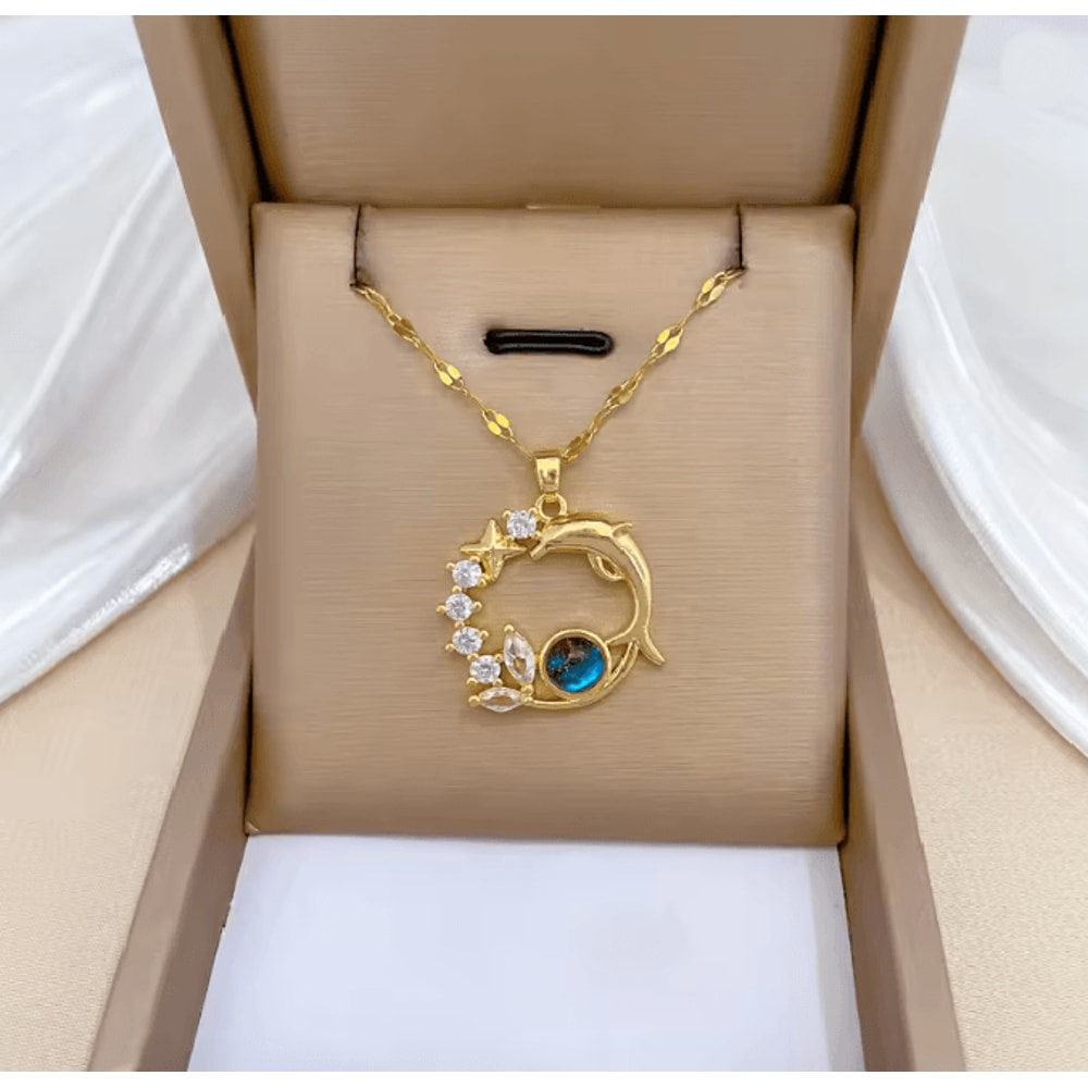 OceanOrbit Dolphin Pendant Necklace 1