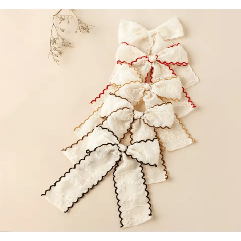 LaceBloom Girls Bow Hair Clip 0