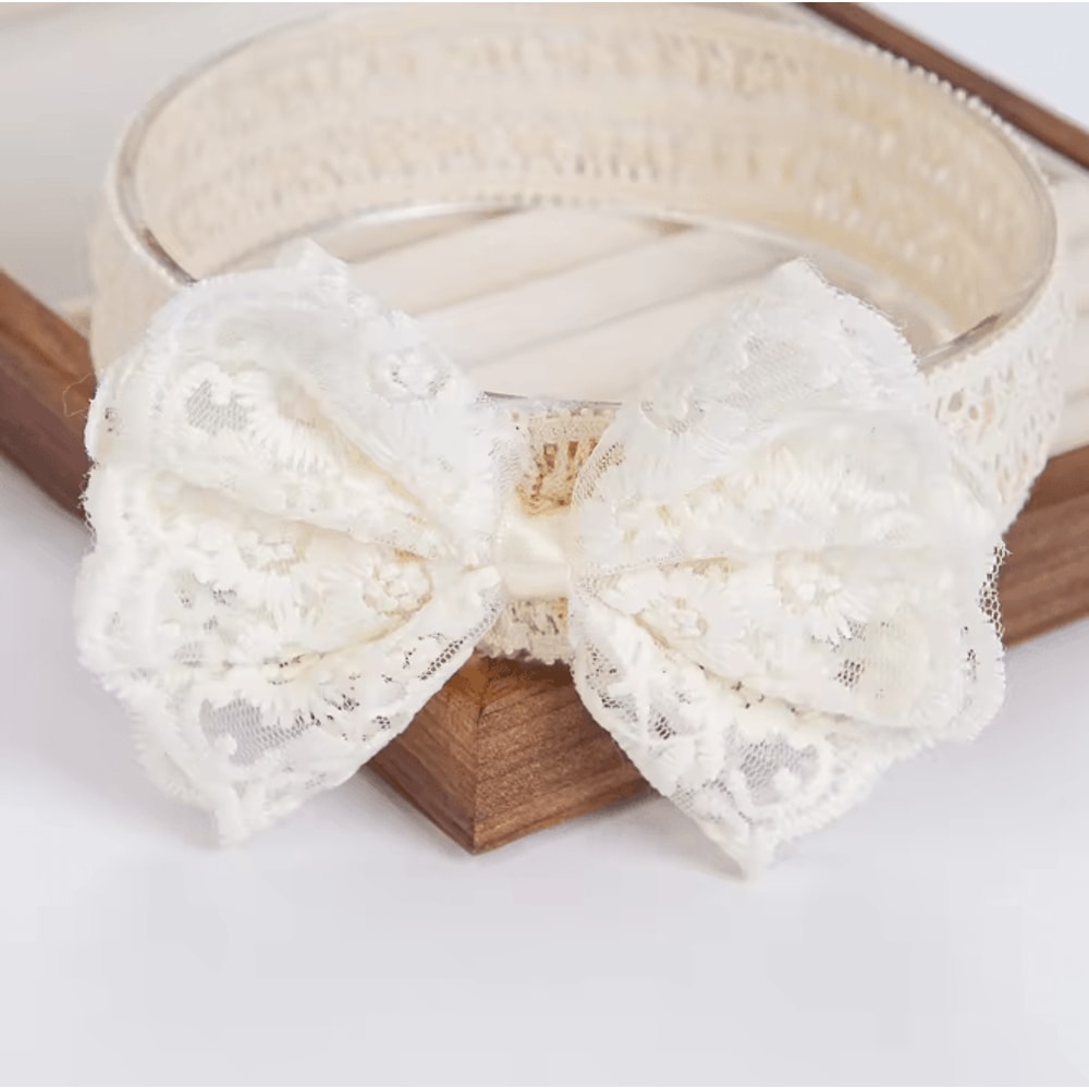 Lace Pearl Baby Headband 0
