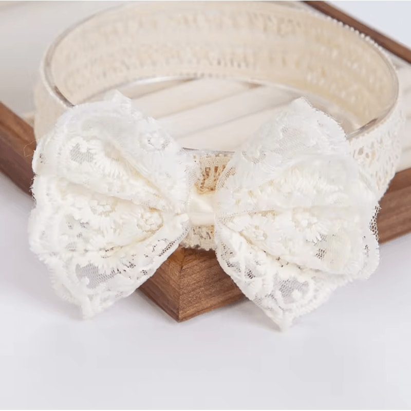 Lace Pearl Baby Headband 0