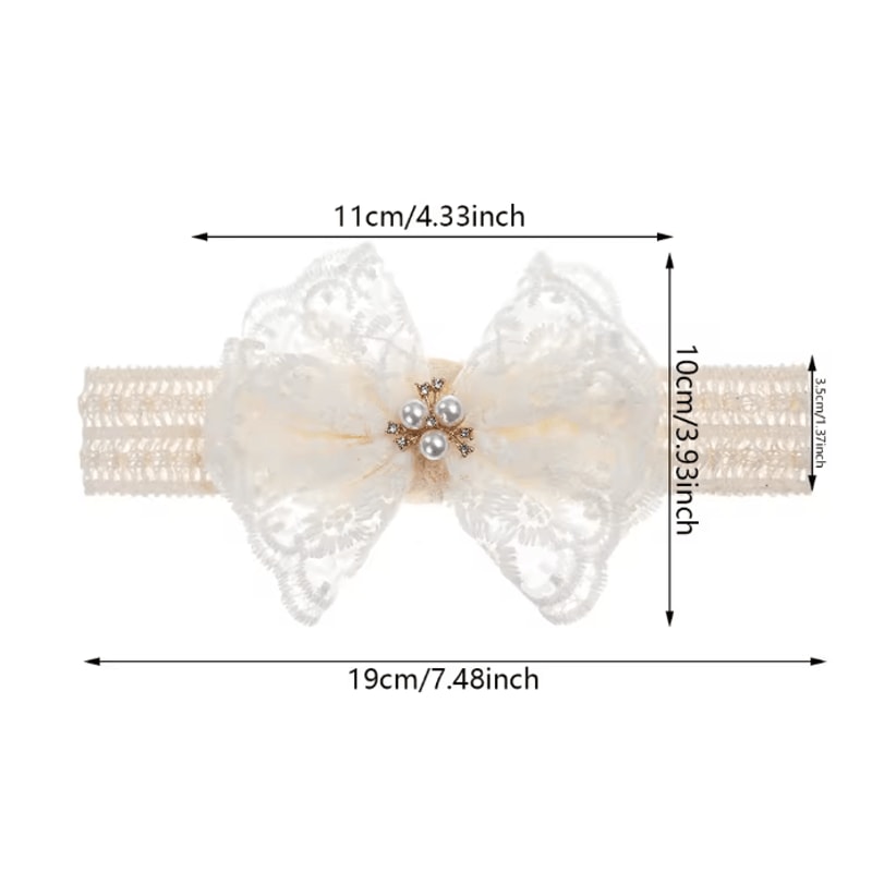 Lace Pearl Baby Headband 1