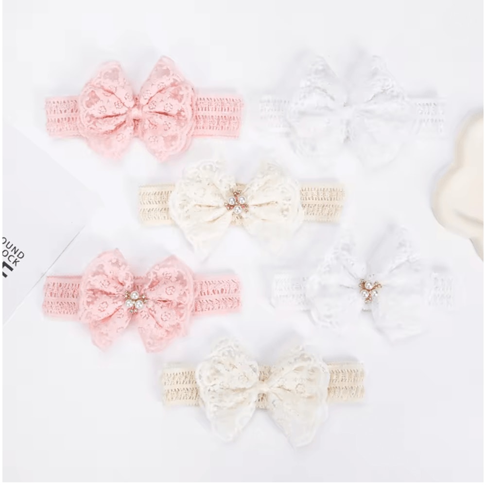 Lace Pearl Baby Headband 2
