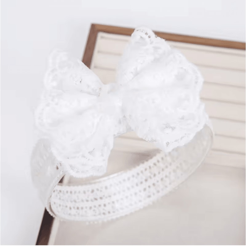 Lace Pearl Baby Headband 5