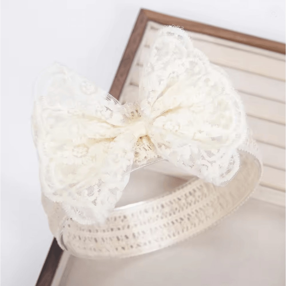 Lace Pearl Baby Headband 7