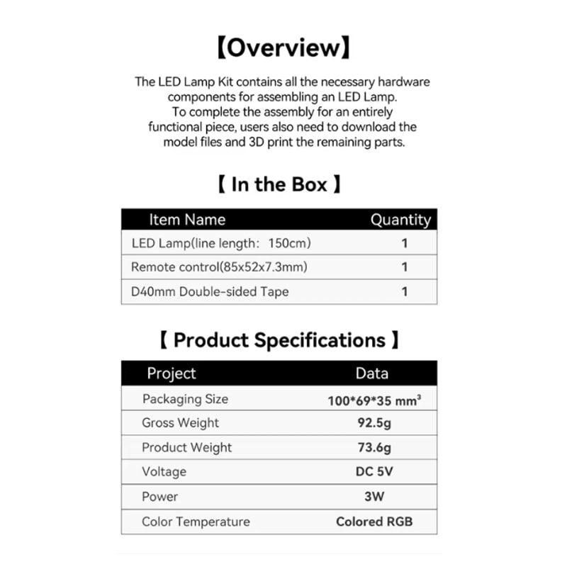 BambuLab Led Light Kit Upgrade 2