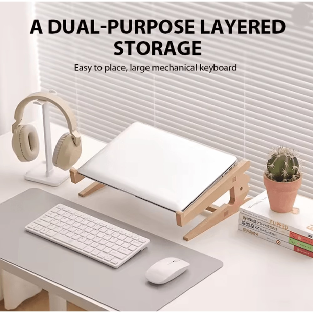 WoodRise Vertical Laptop Stand 2