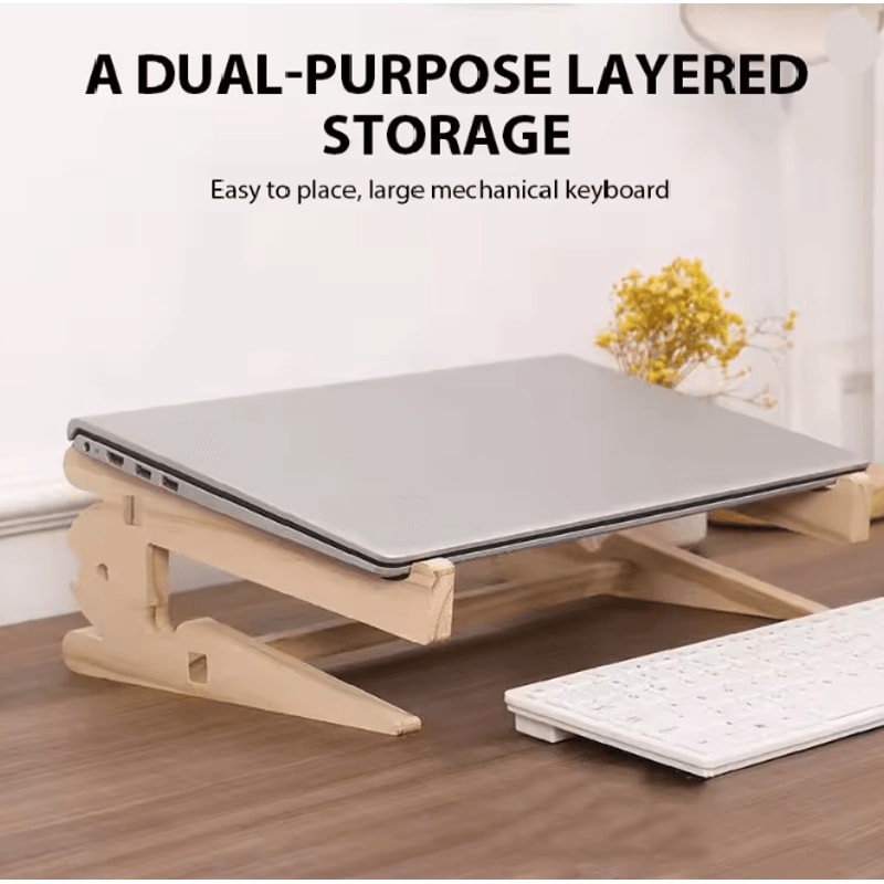 WoodRise Vertical Laptop Stand 3