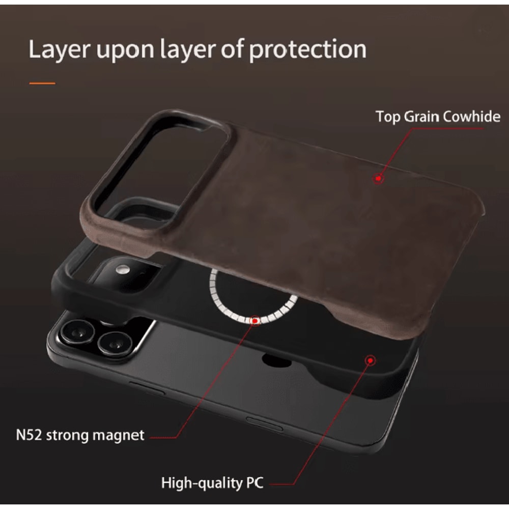 Genuine Leather Magnetic Case For IPhone 17 And 16 Series 3