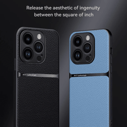 magnetic leather car mount case for iphone soft back protective cover