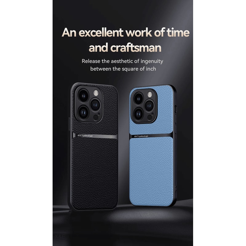 Magnetic Leather Car Mount Case For IPhone Soft Back Protective Cover 0