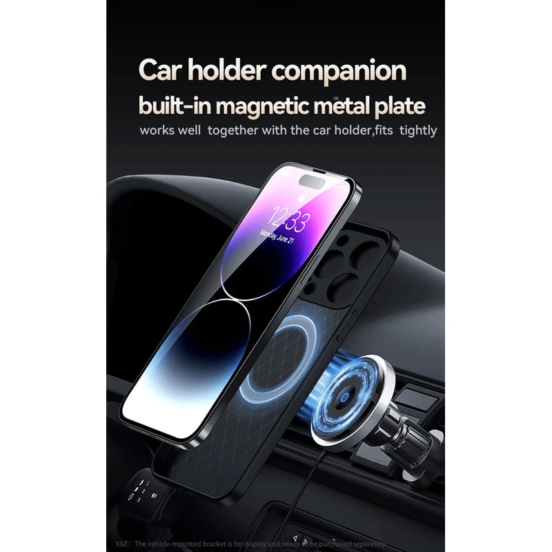 Magnetic Leather Car Mount Case For IPhone Soft Back Protective Cover 2