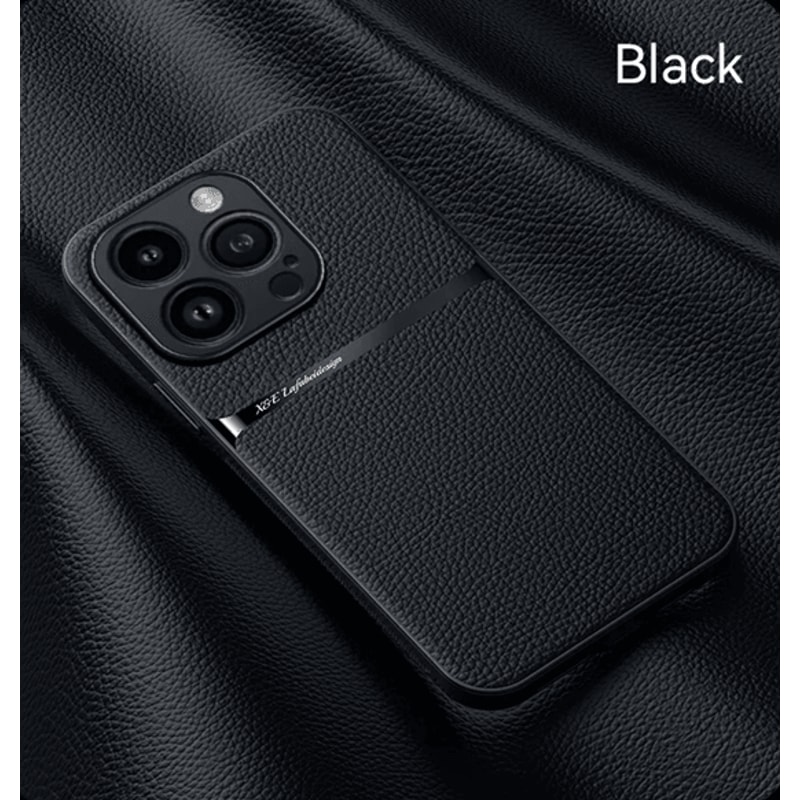 Magnetic Leather Car Mount Case For IPhone Soft Back Protective Cover 3