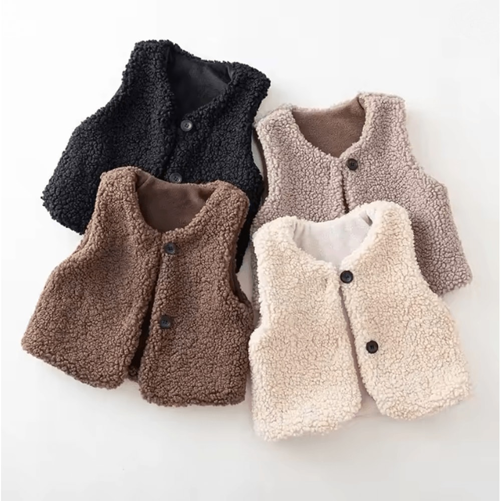 CozyLamb Winter Baby Plush Vest Soft Warm Waistcoat For Girls And Boys 0