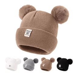snugpom baby knit beanie warm winter hat for boys and girls