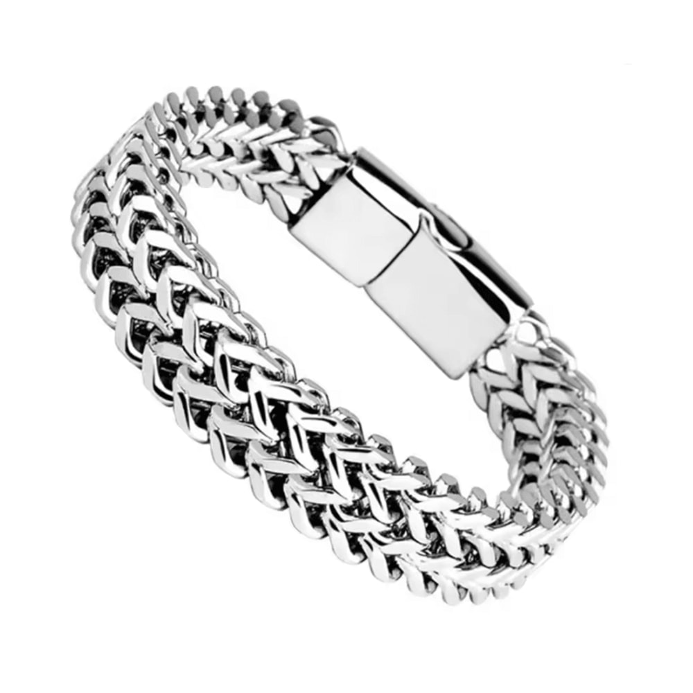 SteelWave Braided Magnetic Bracelet Stainless Steel Fish Scale Design 0