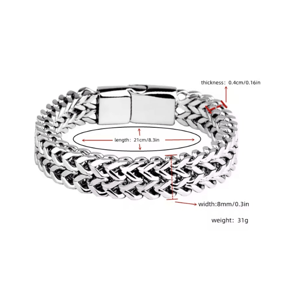 SteelWave Braided Magnetic Bracelet Stainless Steel Fish Scale Design 3