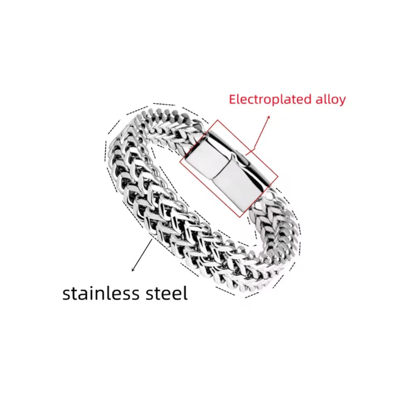 SteelWave Braided Magnetic Bracelet Stainless Steel Fish Scale Design 4