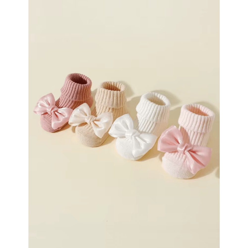 SweetSteps Toddler Ankle Socks With Bows Soft Cotton Anti Slip Set 1