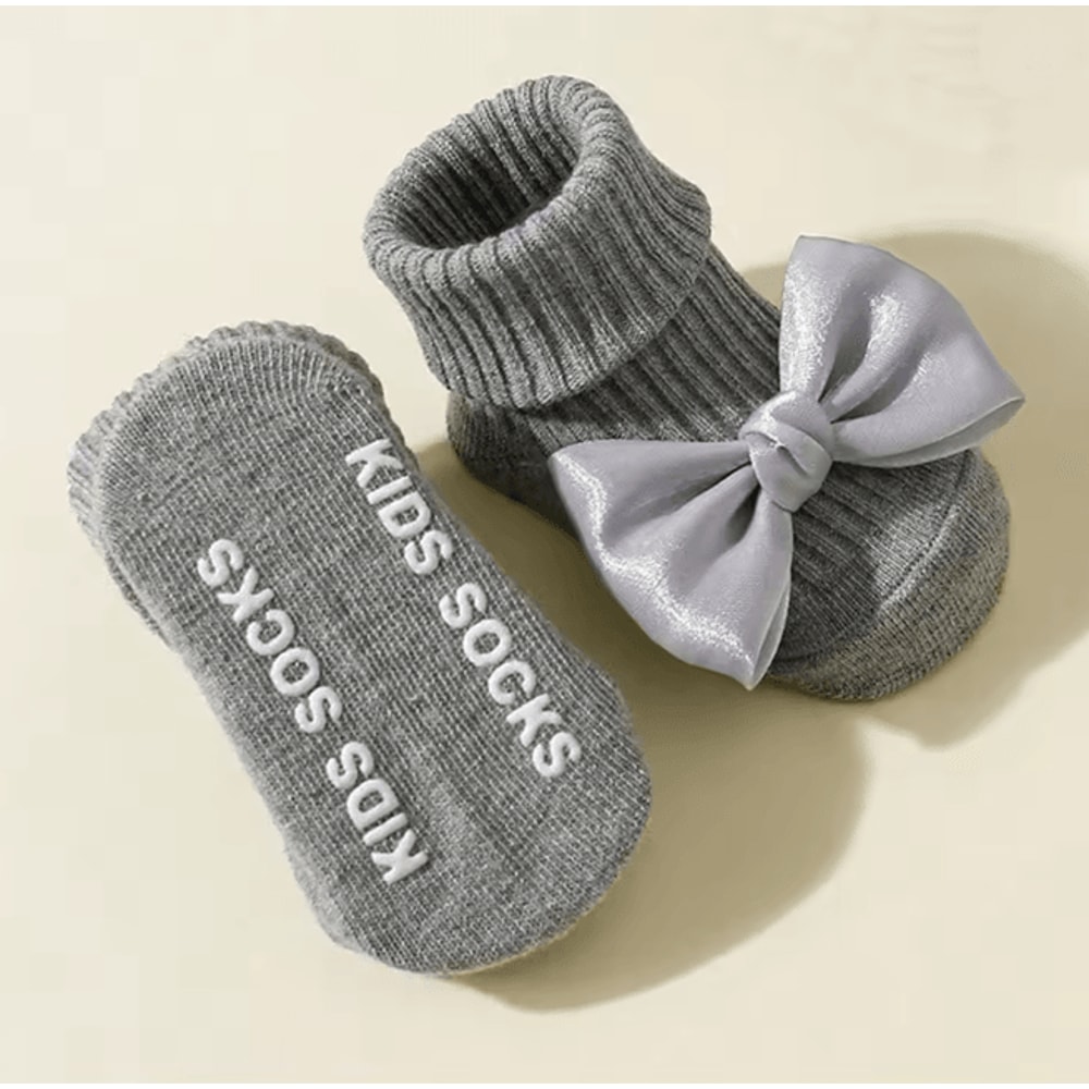 SweetSteps Toddler Ankle Socks With Bows Soft Cotton Anti Slip Set 3