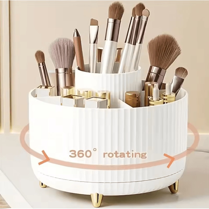 SpinGlow 360 Rotating Makeup Organizer Cosmetic Storage Holder 0