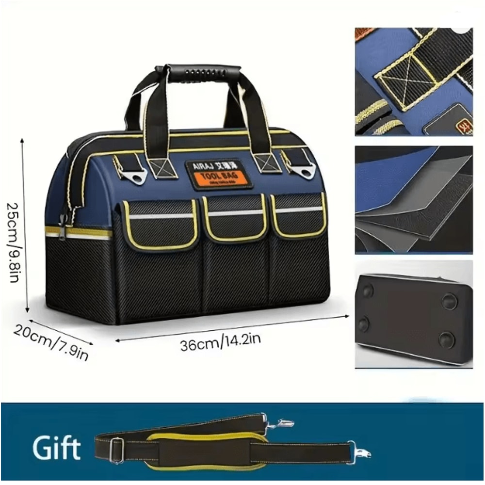 AIRAJ ProGuard Heavy Duty Tool Bag Waterproof Electrician Storage Organizer 8