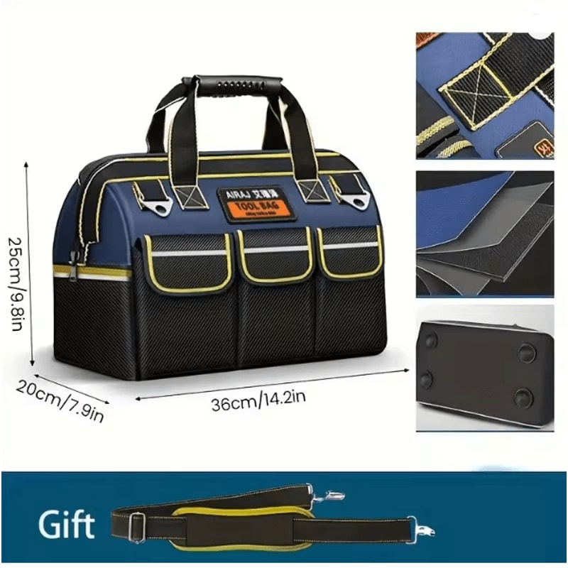 AIRAJ ProGuard Heavy Duty Tool Bag Waterproof Electrician Storage Organizer 8