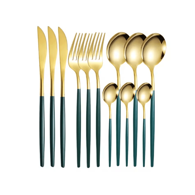 ElegancePro Stainless Steel Cutlery Set 12 Piece Steak Knife Fork And Spoon Set 6