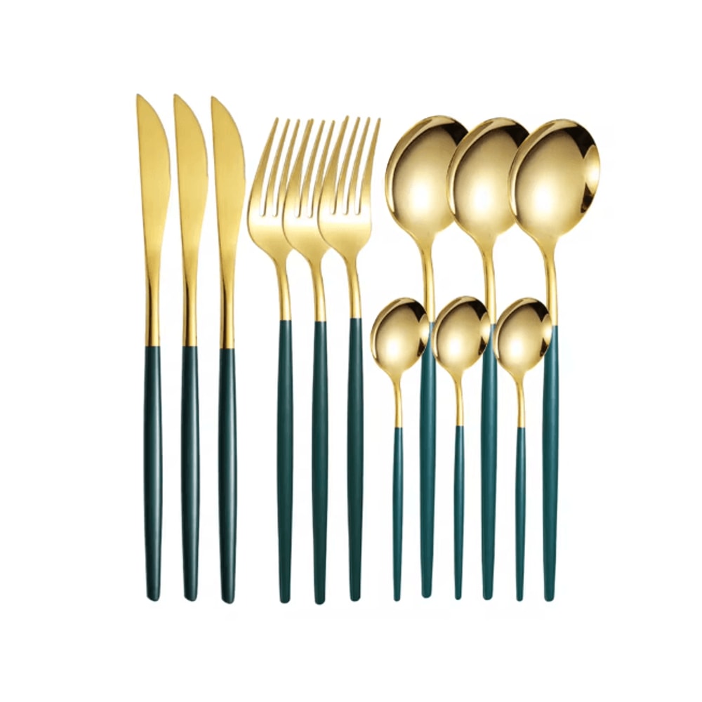 ElegancePro Stainless Steel Cutlery Set 12 Piece Steak Knife Fork And Spoon Set 7