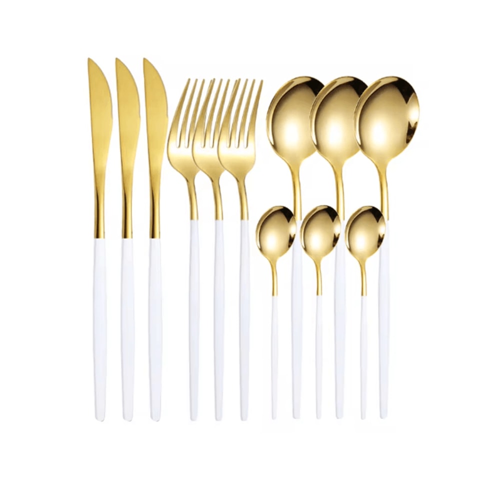 ElegancePro Stainless Steel Cutlery Set 12 Piece Steak Knife Fork And Spoon Set 9