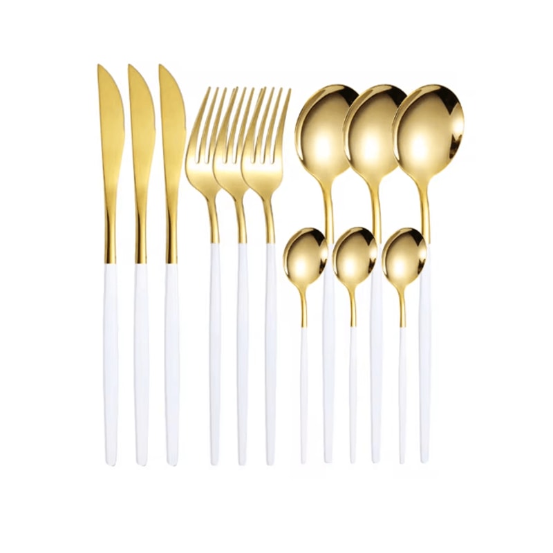 ElegancePro Stainless Steel Cutlery Set 12 Piece Steak Knife Fork And Spoon Set 9